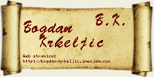 Bogdan Krkeljić vizit kartica